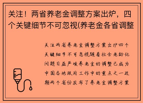关注！两省养老金调整方案出炉，四个关键细节不可忽视(养老金各省调整方案)